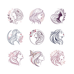 Beauty female icon logo vector. beauty logo. Adobe Illustrator Artwork