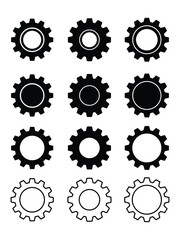 Gear icon set vector isolated on white background. wheel, cog, machine, gear, cogwheel vector symbol