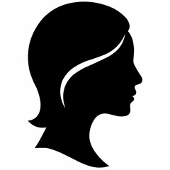 Two human head silhouettes in profile, one woman and one man, forming an abstract black vector illustration of people