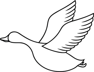 mallard wild duck flying icon. hunting wild duck outline vector icon