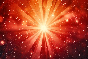 Radiant Cosmic Burst: A Stunning Display of Red and Gold Particles Illuminating the Universe