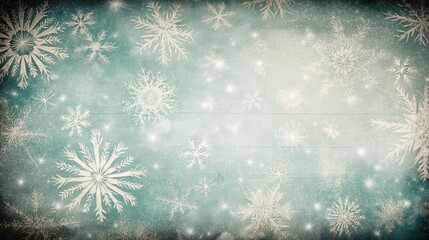Magical Winter Wonderland: A Shimmering Blue and White Snowflake Background with Delicate Frost Patterns, Soft Textures, and Artistic Layers for a Tranquil Holiday Design