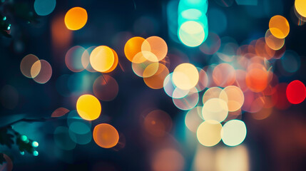 Fototapeta premium Abstract background with blurry festival lights and outdoor celebration bokeh. Colorful background. Abstract design with textured.