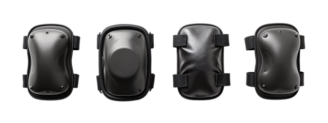 A set of four black knee pads