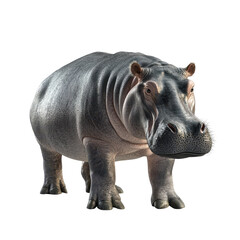 Fototapeta premium Hippo stands majestically in a natural habitat during the daytime highlighting its large size and unique features