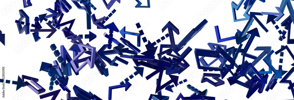 Poster high-resolution image of chaotic blue arrows. perfect for backgrounds, websites, and design projects