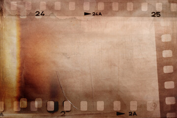 Film negatives brown background