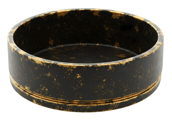 Black and Gold Decorative Bowl: Rustic, Distressed Finish