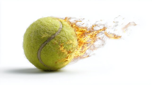 Fire ignites as a tennis ball speeds through the air in dramatic motion capture - Powered by Adobe