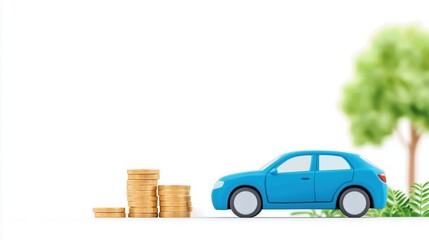 Car and Coins Concept Image