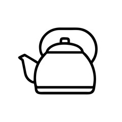 Obraz premium Simple tea kettle icon. Kettle illustration perfect for kitchen utensil infographics or home appliance website.