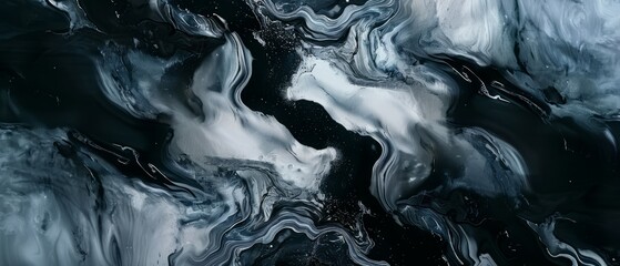 Abstract Black And White Fluid Art