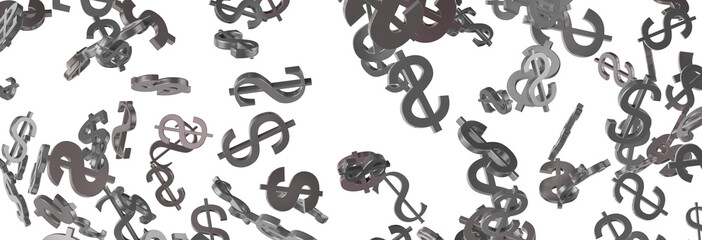 US Dollar sign symbols 3d close up