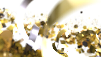 High-resolution image of shimmering gold confetti, perfect for celebratory designs and backgrounds.