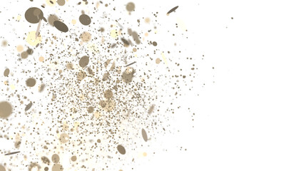 Joyful Deluge: Brilliant 3D Illustration Showcasing an Overflow of gold Confetti PNG