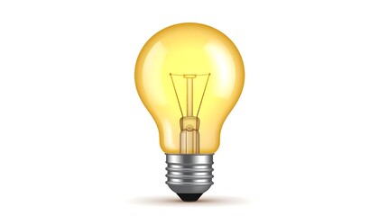 Glowing Light Bulb with Idea Symbol.
