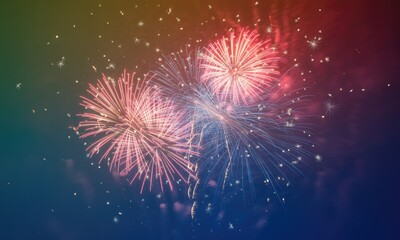 Vibrant fireworks display night sky festive celebration holiday event