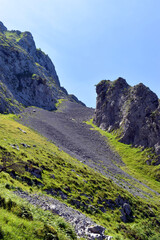 Limestone scree in Urkiola Natural Park, Basque Country, Spain