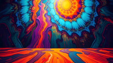 Psychedelic colorful abstract background, wallpaper or graphic resource, to use for graphic designers