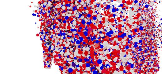 Abstract background with red, white, and blue circles. Perfect for patriotic designs.