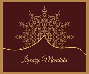 luxury gold color ornamental mandala design background