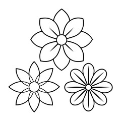 flowers linear icons set vector art silhouette