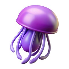 3d render of a purple cartoon jellyfish