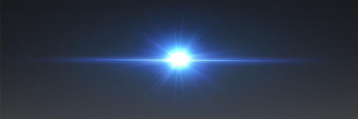 Fototapeta premium Glowing light effect of explosion. Flash of stars and rays, shine, sparks, lens.