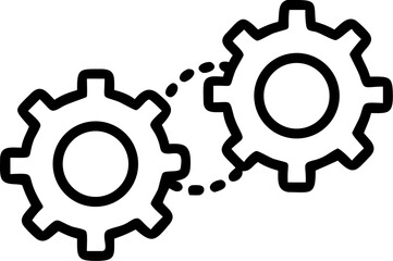 vector gear icon, line art 