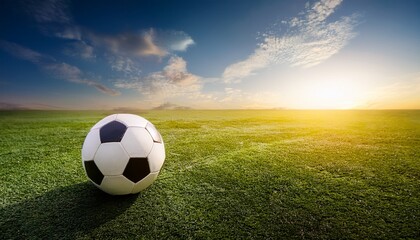 Fototapeta premium soccer ball on green feld