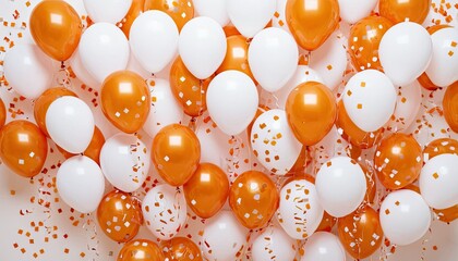 White and Gold Balloons Floating in the Air
3