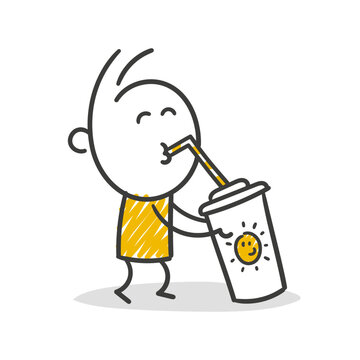 Strichfiguren / Strichm&auml;nnchen: Trinken, Softdrink, Erfrischung. (Nr. 78)