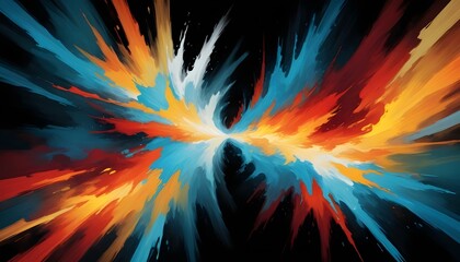 A colorful burst of energy exploding with paint, perfect for backgrounds and designs.