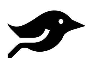 Naklejka premium Simple Black Silhouette of a Bird