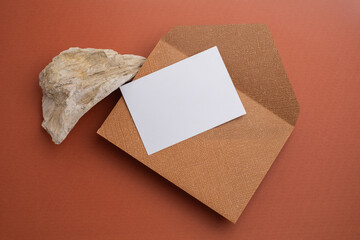 Paper envelopes on a light background. New mail, write a message. Send and receive mail. Postal delivery service. Empty envelope, empty space. Communication with people, paperwork. Envelope close-up
