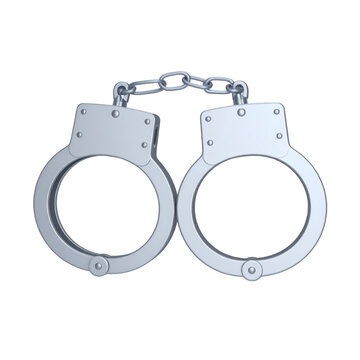 3D Plastic Cartoon Handcuff with Bright Colors and Playful Design Isolated on White Background