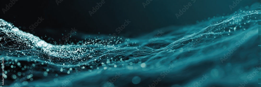 Poster Digital Data River Streaming Phishing Content With Clear Left Side View