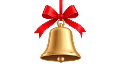Golden Bell Red Bow Christmas.