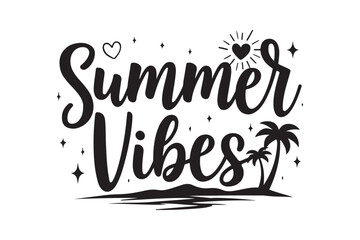 Summer vibes tropical beach quote graphic