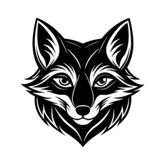 fox face face for app logo vector art silhouette