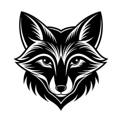 fox face face for app logo vector art silhouette