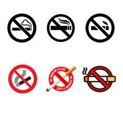 A set of No Smoke icon