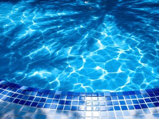 Close up of a blue water in a pool