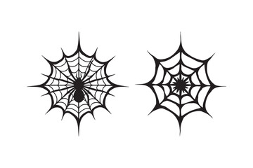 Two spiderwebs halloween clipart designs