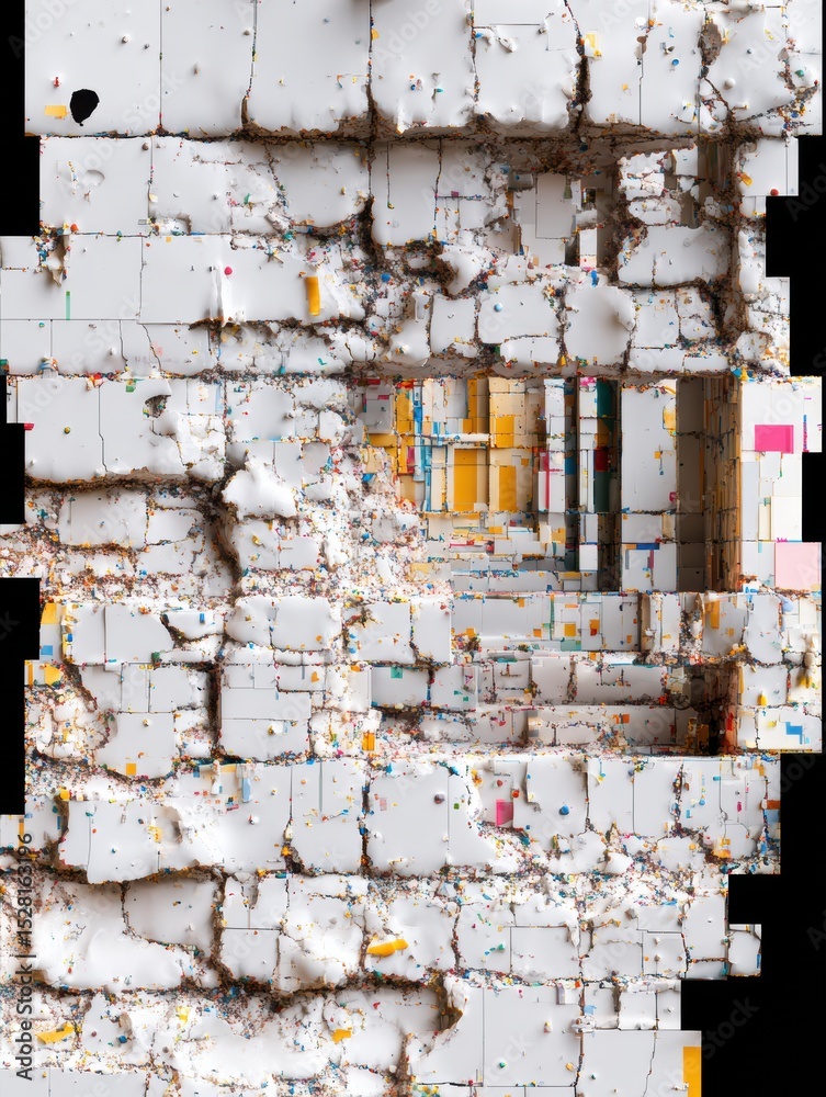 Poster Fragmented Captcha Design With Broken Elements and Minimal Top Zone Showcasing Unique Visual Characteristics