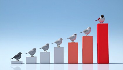 Conceptual illustration of market leadership and competitive business advantages