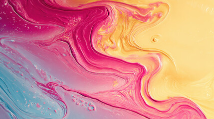 Fototapeta premium Colorful abstract swirl in vibrant hues of pink, yellow, and blue