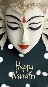 Joyful navratan video: sacred chant, durga blessing, seasonal devotion, divine presence, autumnal night, indian rite, goddess tribute, hindu worship, cultural essence, festive spirit