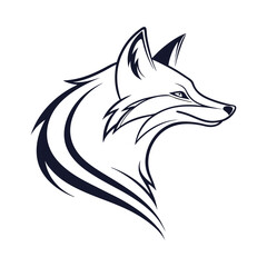 fox head logo template business logo concept vector art silhouette