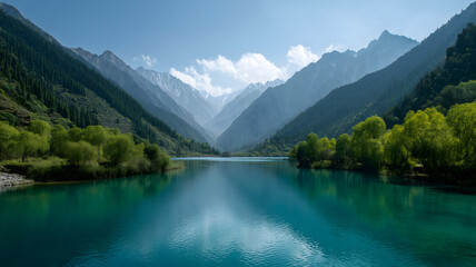 Peaceful green mountains 